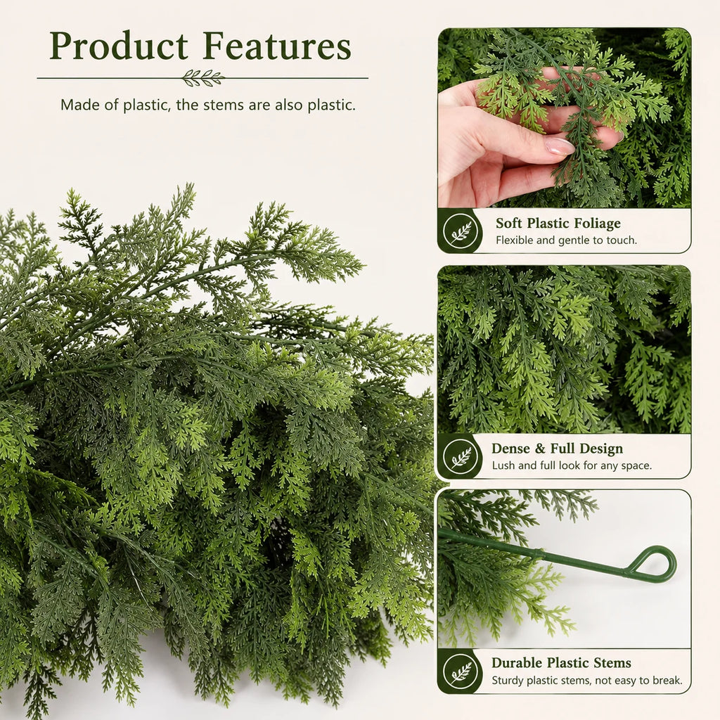 Christmas Artificial Cedar Garland Artificial Greenery Garland for Fireplace Table Indoor Outdoor Home Xmas Holiday Decoration