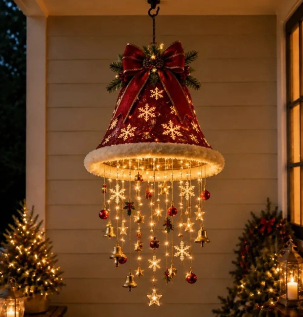 Christmas Hat LED Hanging Lamp Santa Hat String Light Pendant Ornaments Xmas Tree Wall Decor Party Window Decoration Light Gifts